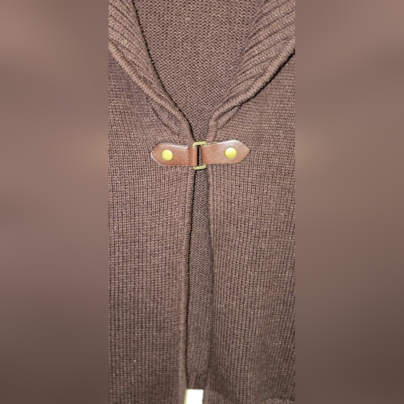 Jones of New York Signature Size Medium One Snap Closure Brown Sweater Cardigan - Picture 6 of 12
